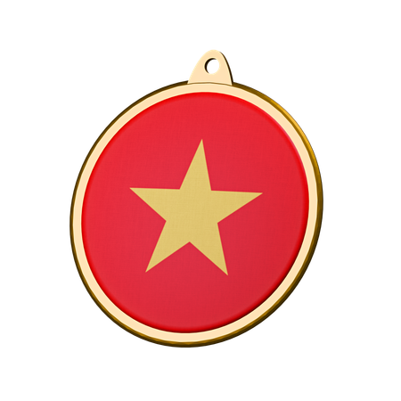 Vietnam Flag Medal Badge  3D Icon