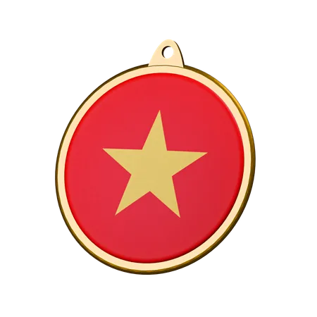 Vietnam Flag Medal Badge  3D Icon