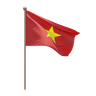 3d vietnam flag pole logo