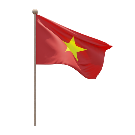 Vietnam Flagpole  3D Flag