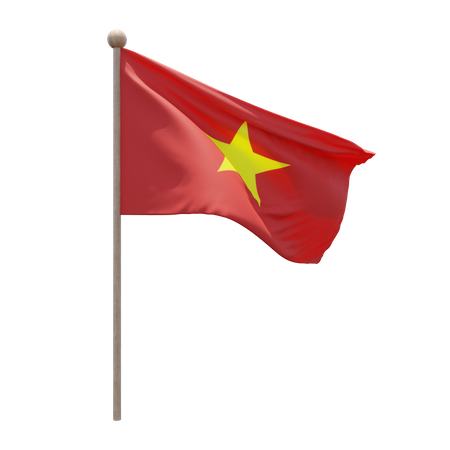 Vietnam Flagpole  3D Illustration