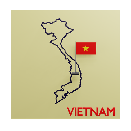 Vietnam Map  3D Icon