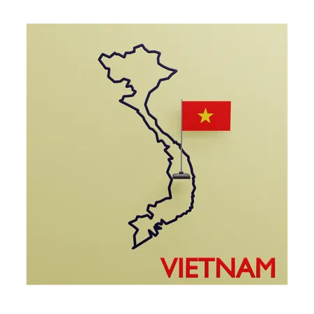 Vietnam Map  3D Icon