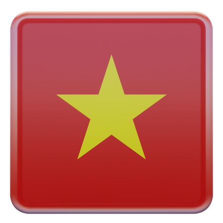 Quadratische Flagge Vietnams  3D Icon