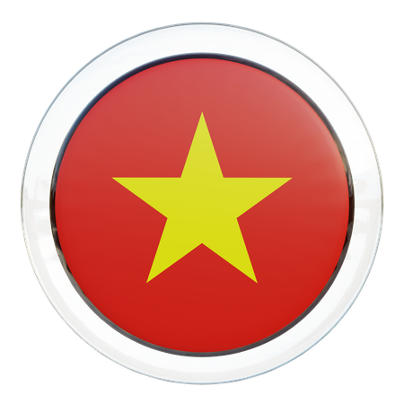 Vietnam Round Flag 3D Icon