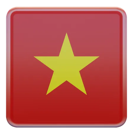 Vietnam Square Flag  3D Icon