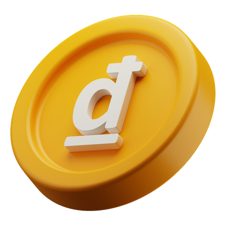 Vietnamesische Dong Goldmünze  3D Icon