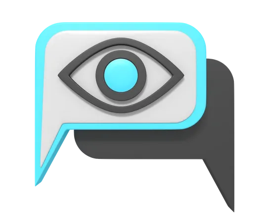 Chatting Bubble Eye User Find 3D Icon