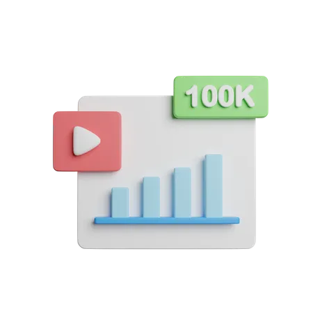 Viewers Analytics Content 3D Icon