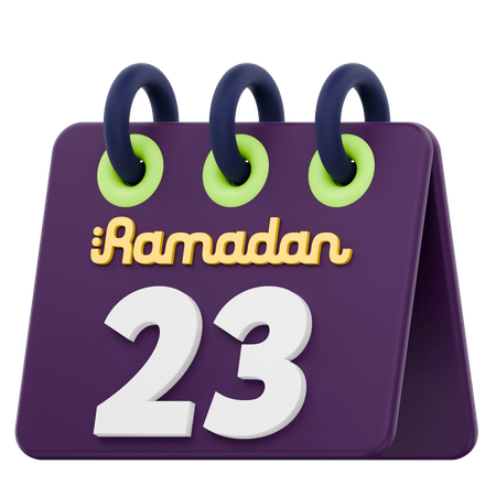 Vigésimo Terceiro Dia Do Calendário Do Ramadã Celebração Do Ramadã  3D Icon