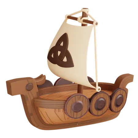 Viking Ship  3D Icon