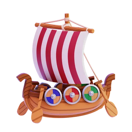 Vikings Ship  3D Icon