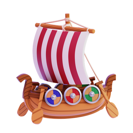 Vikings Ship  3D Icon