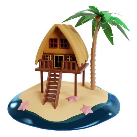 Villa Beach  3D Icon