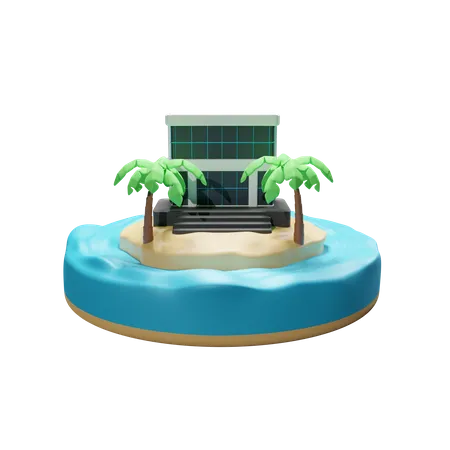 Villa en la isla  3D Icon