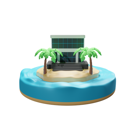 Vila na ilha  3D Icon