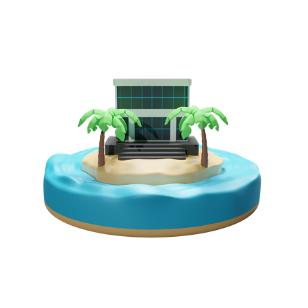 Villa On The Island  3D Icon