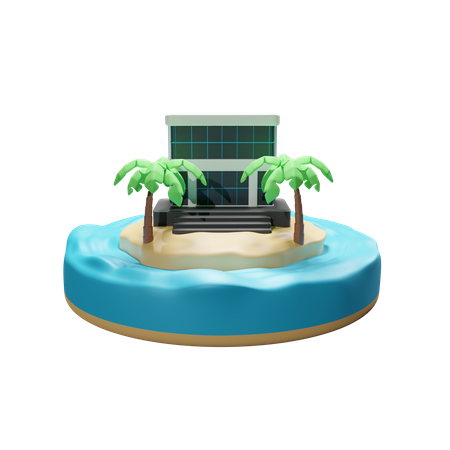 Villa sur l'île  3D Icon