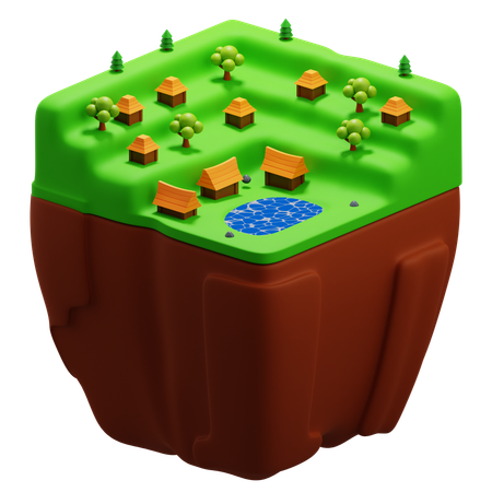 Village Landscape  3D Icon