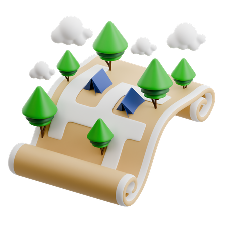 Village miniature sur parchemin  3D Icon
