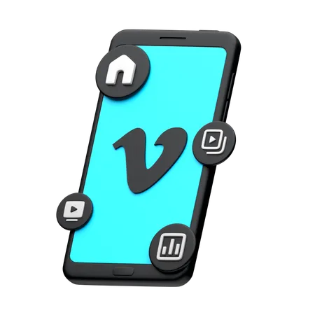 Vimeo no smartphone  3D Icon