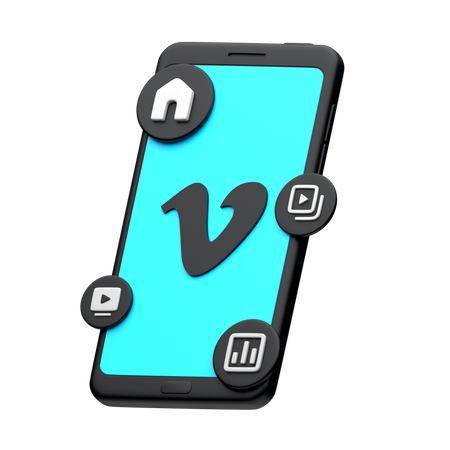 Vimeo On Smartphone  3D Icon