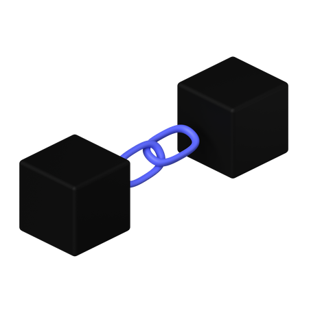 Cadena de bloques vinculada  3D Icon