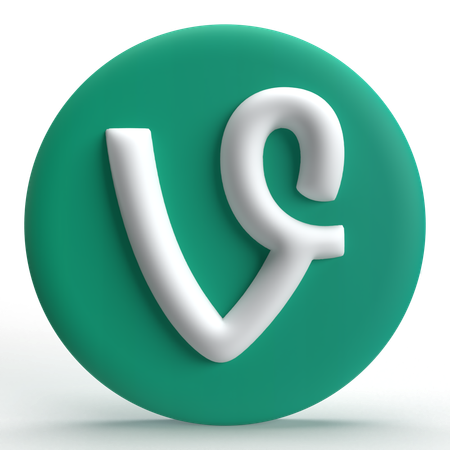 Vine Logo  3D Icon