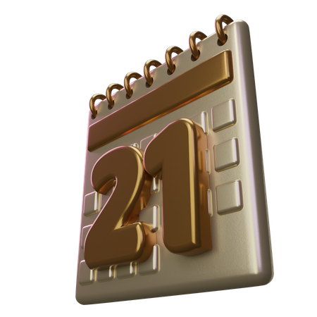 Vingt et un calendrier  3D Icon