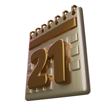 Vingt et un calendrier  3D Icon