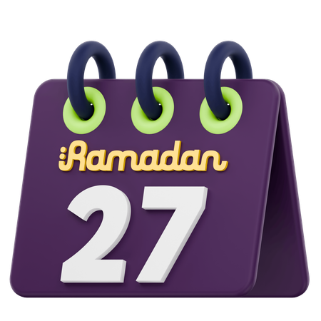 Vingt-huitième jour du calendrier du Ramadan Célébration du Ramadan  3D Icon