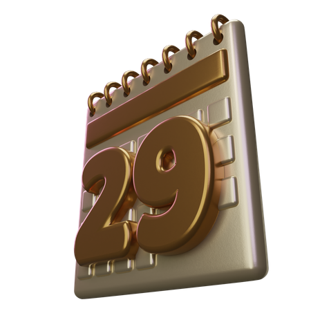 Vingt-neuf calendrier  3D Icon