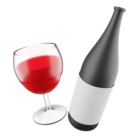 Vinho  3D Icon