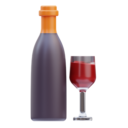 Vinho  3D Icon