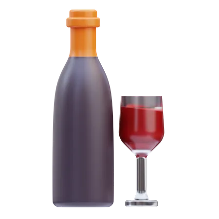 Vinho  3D Icon