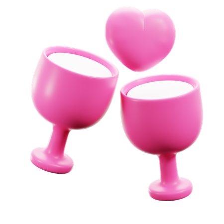 Vino de san valentin  3D Icon