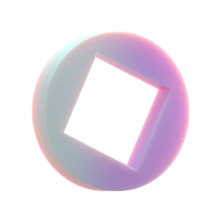 Vintage Coin Abstract Shape  3D Icon