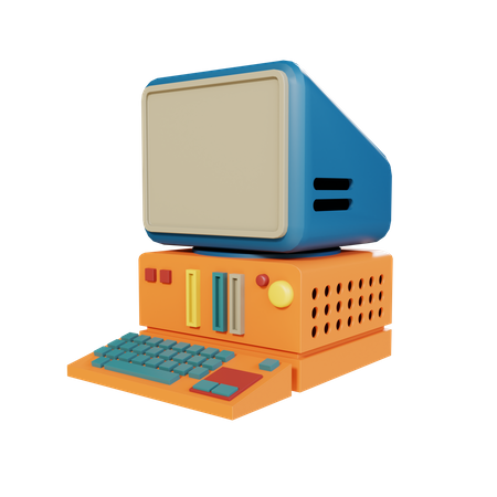 Vintage Computer  3D Illustration