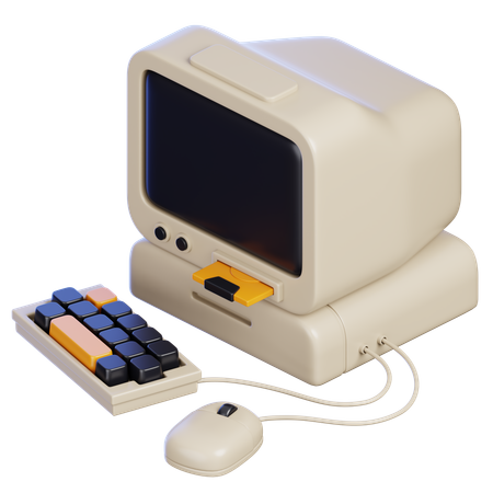 ビンテージデスクトップPC  3D Icon