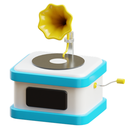 Vintage Gramophone  3D Icon