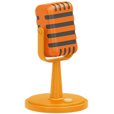 Vintage Microphone  3D Illustration