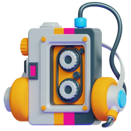 빈티지 휴대용 음악 플레이어  3D Icon
