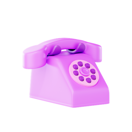 Vintage Telephone  3D Illustration