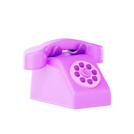 Vintage Telephone  3D Illustration