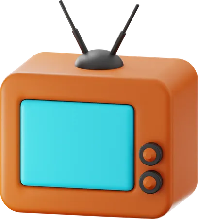 Vintage Television 3D Icon