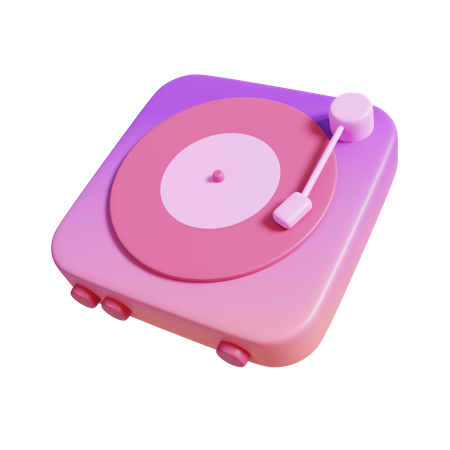 Vintage Turntable Record Player  3D Icon