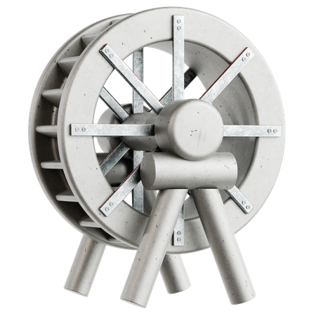 Vintage Water Turbine  3D Icon
