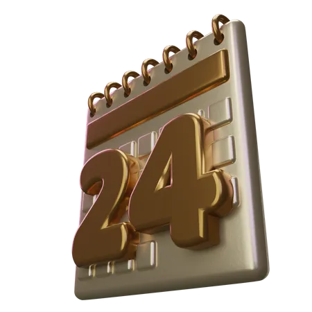 Calendário vinte e quatro  3D Icon