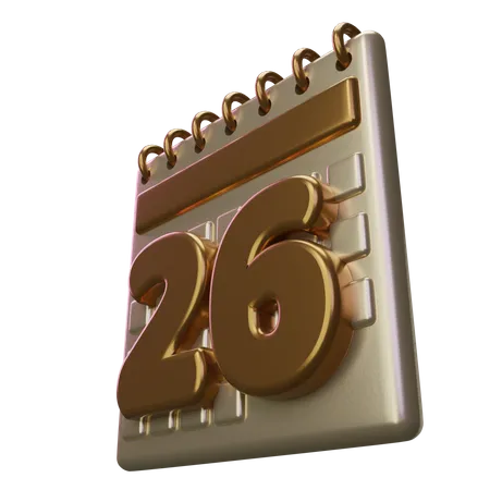 Calendário vinte e seis  3D Icon