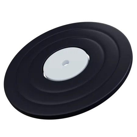 3 D Rendering Schwarze Vinyl Schallplatte Isoliert 3D Icon